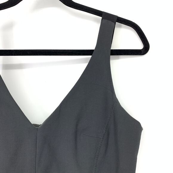 SPORTMAX Dress Women's Size 8 Fitted V Neck Sheath Sleeveless Solid Dark Gray - Picture 3 of 6